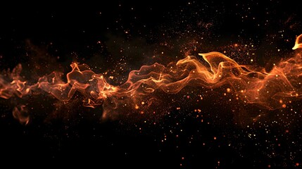Aufkleber - Ethereal Flames Dance in a Dark Void, Abstract Fiery Background, Warm Glowing Energy, Digital Art for Design Projects. AI
