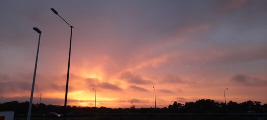 Wall Mural - Beautiful sky on the sunset moments 