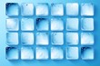 3d render of ice cubes on a blue background