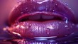 Provocative Purple Metallic Lips A Captivating Digital Art Render