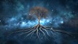 Majestic Tree of Life Branching into the Cosmic Universe with Ethereal Aurora and Vibrant Celestial