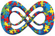 Puzzle symbol of autism in different colors. World autism awareness day.Generative AI