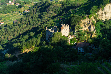 Sigths from Dorf Tyrol in South Tyrol Italy on Meran and other Landscapes.