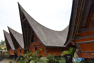 Traditional wooden house of Batak people of the Tarot located in Lingga village and Lake Toba, North Sumatra, Karo Regency, Indonesia