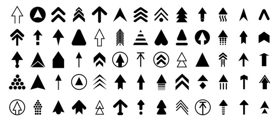 Fototapete - Arrows icons collection. Black arrows symbol. Set of app arrows