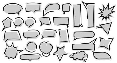 Poster - Speech bubble collection with line. Set of line speech bubble. Vector illustration