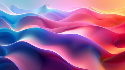Wall Mural - Abstract Colorful Gradient 3d Wave Background