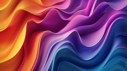 Wall Mural - Abstract Colorful Gradient 3d Wave Background