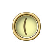 Bracket symbol. Vintage golden typewriter button isolated on white background. Graphic design element for scrapbooking, sticker, web site, symbol, icon. Vector illustration.