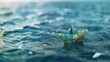 © AkuAku - A paper boat representing Earth sails on the vast ocean embodying themes of faith and religion