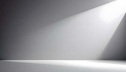 Poster - Grey background for product presentation with beautiful lights and tropical shadows
