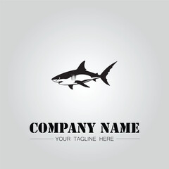 Wall Mural - Shark silhouette illustration design for company logo vector image on the white background