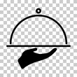 Waiter tray icon, dish menu restaurant web symbol, lunch design vector illustration