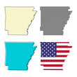 Set of Arkansas map, united states of america. Flat concept icon symbol vector illustration