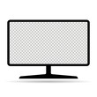 Thin pc monitor shadow icon, technology device equipment symbol,  web vector illustration