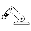 Mechanical robot arm machine icon, technology hydraulic robotic hand, vector illustration