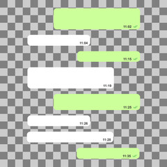 Short bubble message, chat speech conversation, interface dialog vector illustration