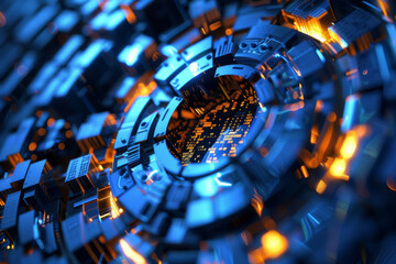 Poster - A computer generated image of a circuit board