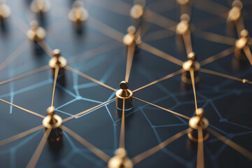 Poster - A group of gold pins are connected to each other