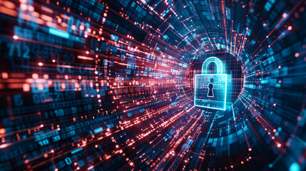 Poster - Create an illustrative representation of the protective tactics employed to secure data in the online world.