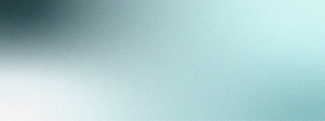 Poster - Teal silver blue grainy color gradient . Grainy Gradient glowing noise texture. Soft silver gradient foil shimmer background texture. Retro Grunge Gradient Background with Noise.