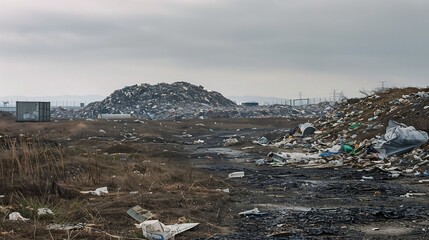 Poster - landfill, garbage mountain