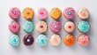 © รันนี่ เจอนั่น Mm - Birthday cupcakes display flat design top view celebration theme animation Triadic Color Scheme