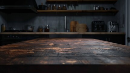 Empty Kitchen Table for Food Photography Generative AI