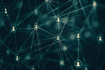 Poster - A computer generated image of a network of people