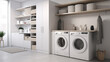 Washing machine in the kitchen and Modern laundry room.