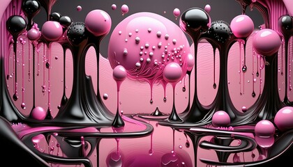 dripping bubble pink black yellow and white vin, en verre, champagne, boire, alcool, célébration 