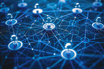 Poster - A computer generated image of a network of people connected to each other
