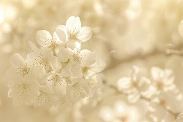 Poster - Close up shot of white flowers, perfect for botanical or wedding themed designs
