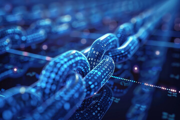 Poster - A close up of a chain with numbers on it