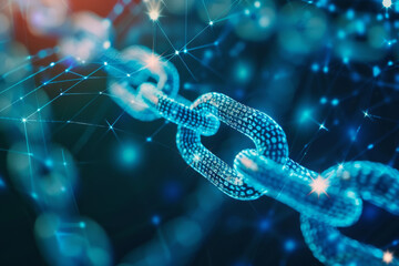 Poster - A close up of a chain with numbers on it