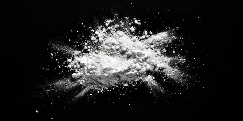 Poster - High contrast image of a powder explosion, versatile for various design projects