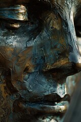 Aufkleber - Detailed shot of a man's face statue. Suitable for historical or artistic projects