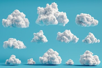 Aufkleber - A bunch of clouds floating in the air. Suitable for various projects