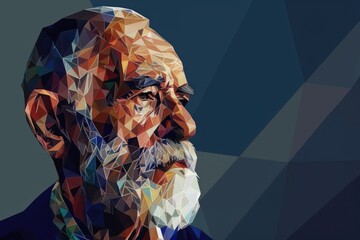 Canvas Print - A detailed shot of a man with a beard, suitable for various projects