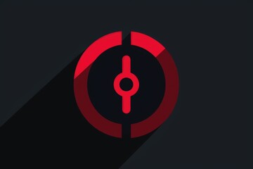 Poster - A striking red and black logo displayed on a sleek black background. Ideal for branding and advertising purposes