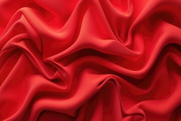 Poster - Close up of red cloth on table, suitable for textile industry