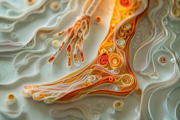 Poster - Detailed close up of a paper art piece, perfect for crafts and design projects