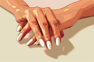 Canvas Print - Close-up of two hands holding each other, ideal for illustrating love and support