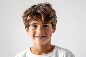 Aufkleber - Happy boy in a white shirt, versatile image for various projects