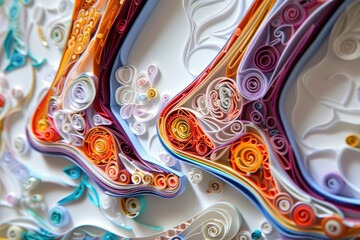 Poster - Close up view of paper art on a wall. Suitable for creative backgrounds