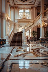 Poster - Elegant marble staircase suitable for architectural designs