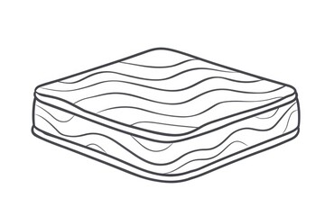 Poster - Drawing of a mattress on a plain white background, suitable for furniture or interior design concepts