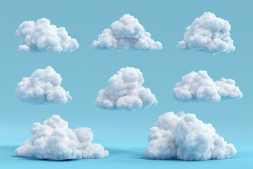 Aufkleber - A collection of clouds against a blue sky. Perfect for various design projects