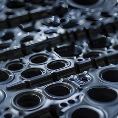 Poster - Close up of various metal parts. Suitable for industrial concepts