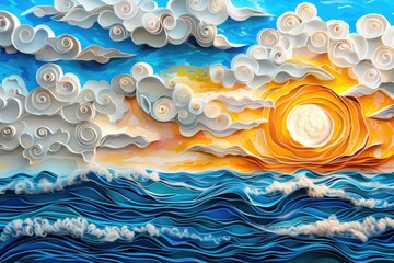 Aufkleber - Beautiful sunset over the ocean. Ideal for home decor
